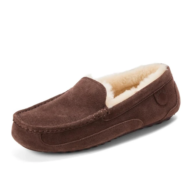 Fireside by Dearfoams Men's Melbourne Shearling Indoor/Outdoor Moccasin Slipper with Wide Widths, Coffee, 12 UK