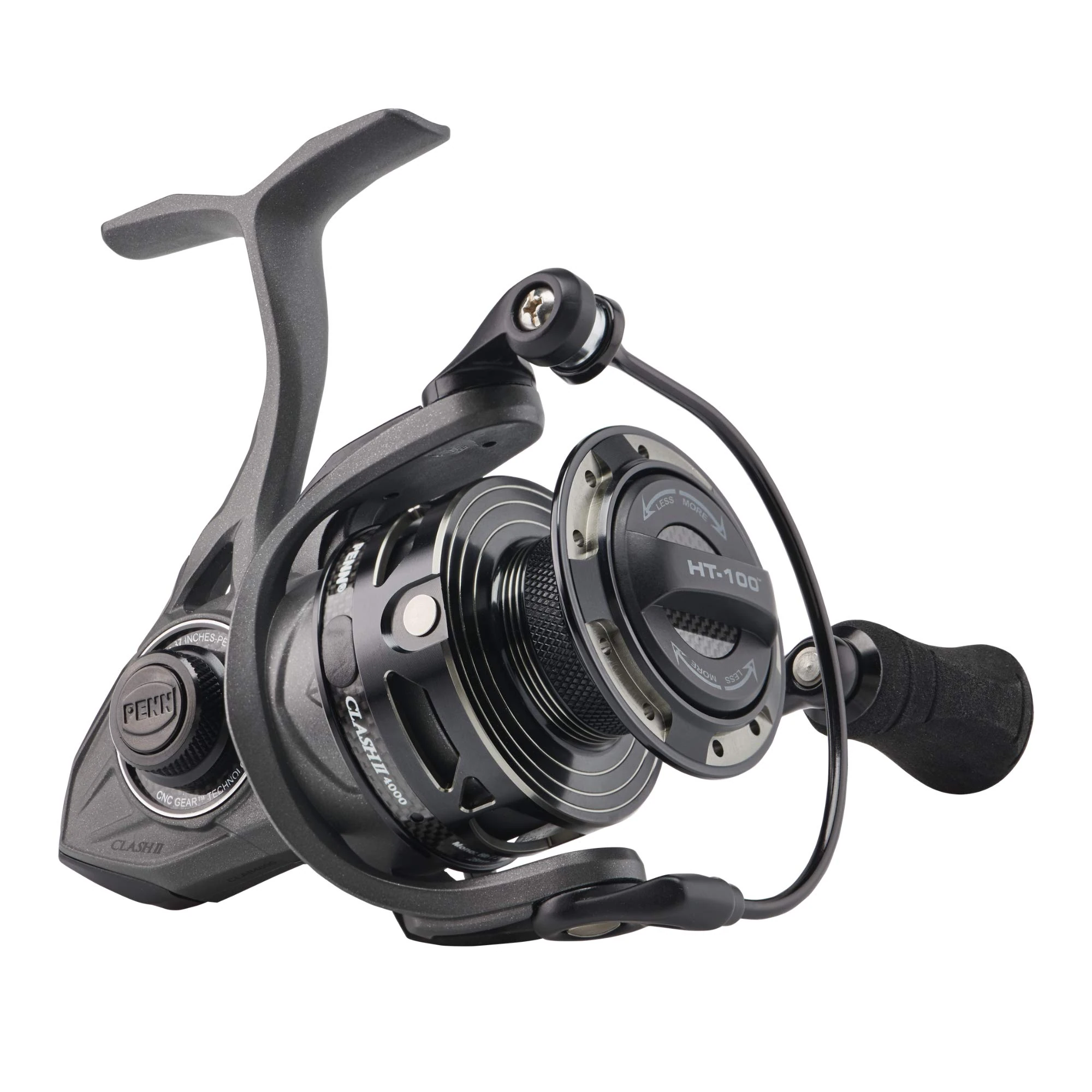 Penn 2020 Clash II, Size 4000, Saltwater Spinning Fishing Reel, Front Drag, Ambidextrous, CLAII4000, 1522160, Grey/Black