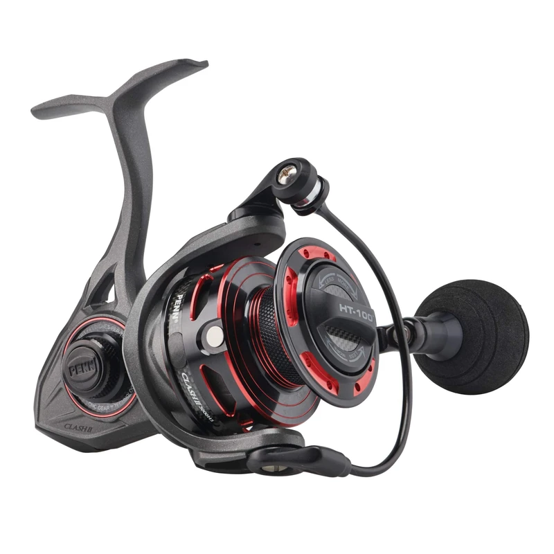 Penn 2020 Clash II, Size 3000 HS, Saltwater Spinning Fishing Reel, Front Drag, Ambidextrous, CLAII3000HS, 1522159, Grey/Black