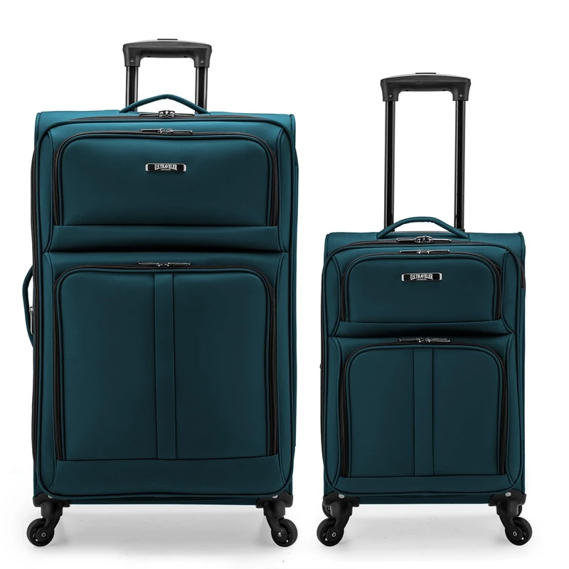 U.S. Traveler Anzio Softside Expandable Spinner Luggage, Teal, Checked-Medium 26-Inch, Teal, Checked-Medium 26-Inch, Anzio Softside Expandable Spinner Luggage