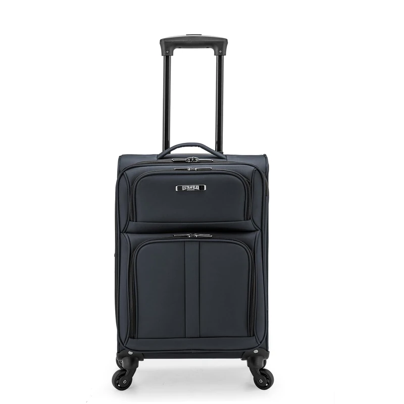 U.S. Traveler Anzio Softside Expandable Spinner Luggage, Dark Grey, Checked-Large 30-Inch, Anzio Softside Expandable Spinner Luggage