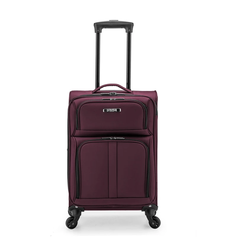 U.S. Traveler Anzio Softside Expandable Spinner Luggage, Burgundy, Checked-Large 30-Inch, Anzio Softside Expandable Spinner Luggage
