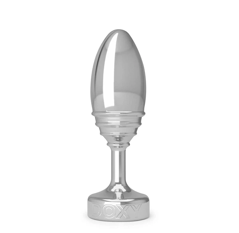 Doxy Ribbed Butt Plug; Doxy Vibrator Butt Plug Attachment - Warm or Cold - Metal Anal Plug for Pleasure - Anal Toy for Men and Women