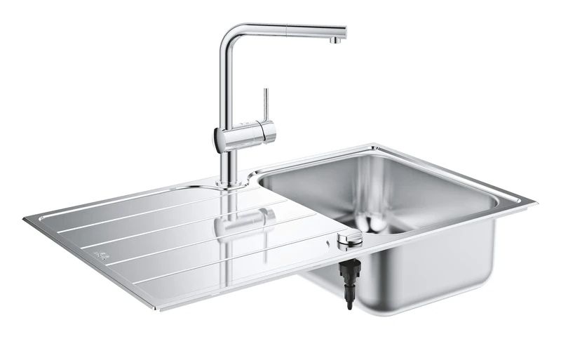 GROHE K500 Stainless Steel Kitchen Sink and Tap Bundle Stainless Steel 31573SD1