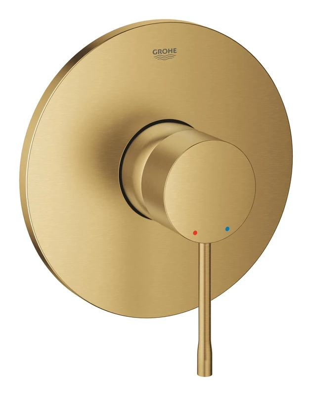 GROHE Essence Concealed Single Lever Shower Mixer Trim Set (Built-in Mixing Tap, Metal Lever, 46 mm Ceramic Cartridge, Without Roughing-in-Set), Brushed Gold, 24057GN1