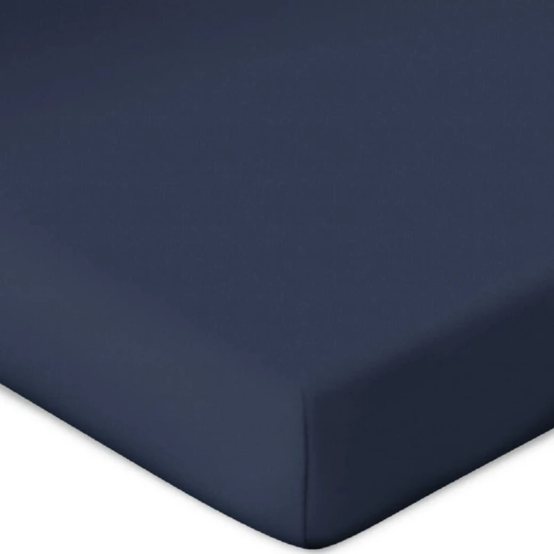 Bassetti Fitted Sheet for Box Spring Topper Plain Colour Navy D9/137 Size 90 x 190 100 x 220 cm