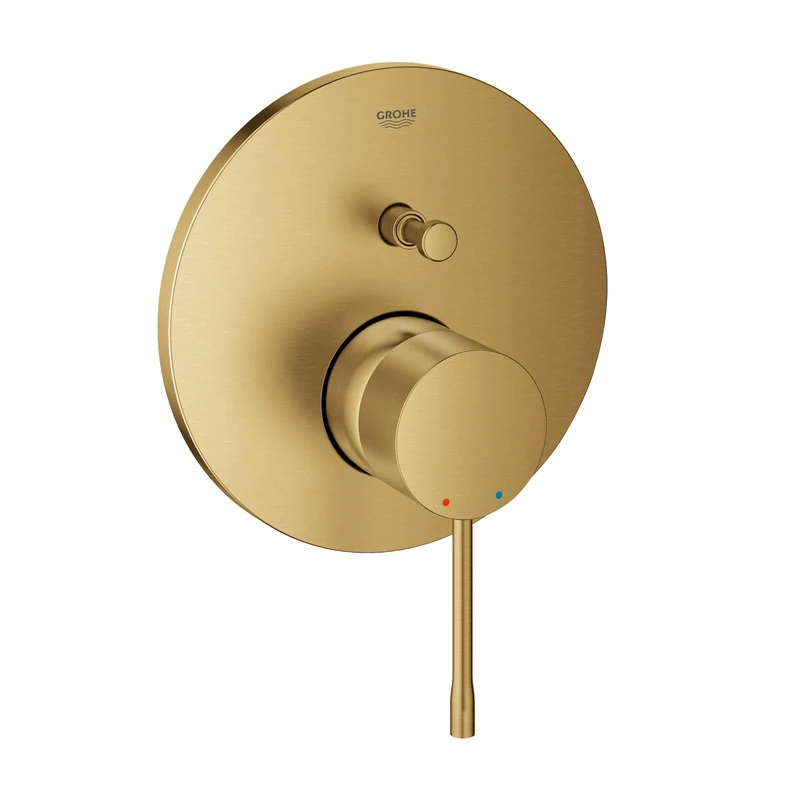 GROHE Essence, Single Lever Shower, Bath Mixer Trim Set (Metal Lever, 2-Way Diverter, 46 mm Ceramic Cartridge, Concealed Installation, Without Roughing-in-Set), Brushed Cool Sunrise, 24058GN1