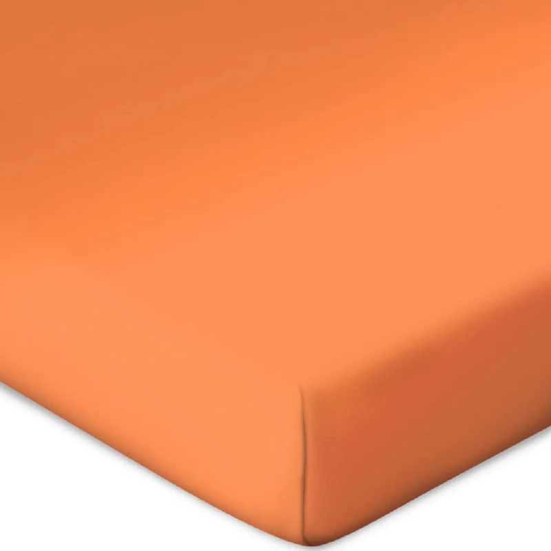 Bassetti Fitted Sheet for Box Spring Topper Plain Colour Orange O5/301 Size 90 x 190 100 x 220 cm