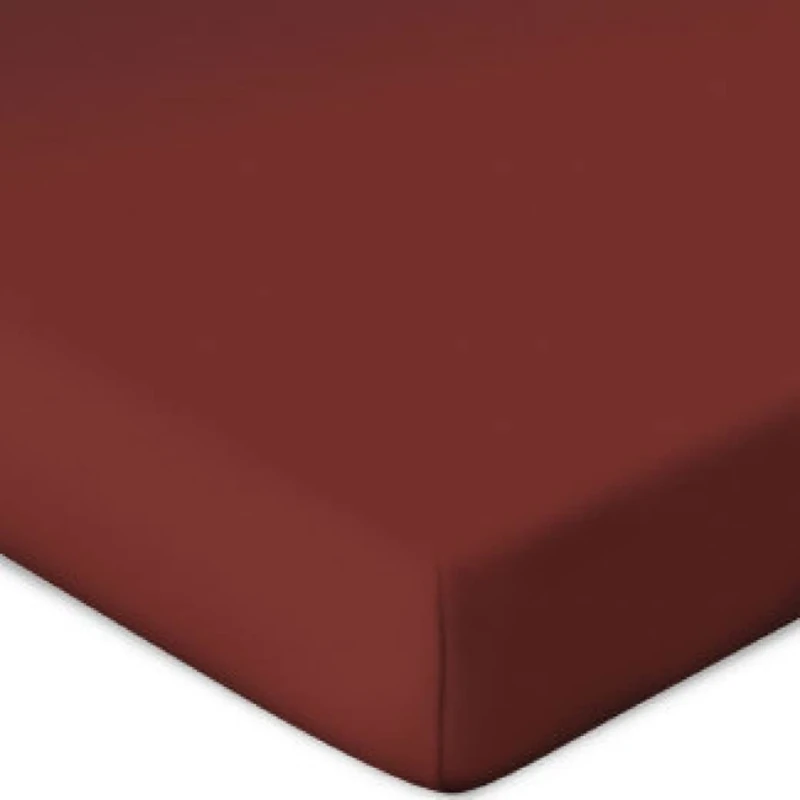 Bassetti Fitted Sheet for Box Spring Topper Plain Colour Rosso Siena RB/878 Size 90 x 190 100 x 220 cm