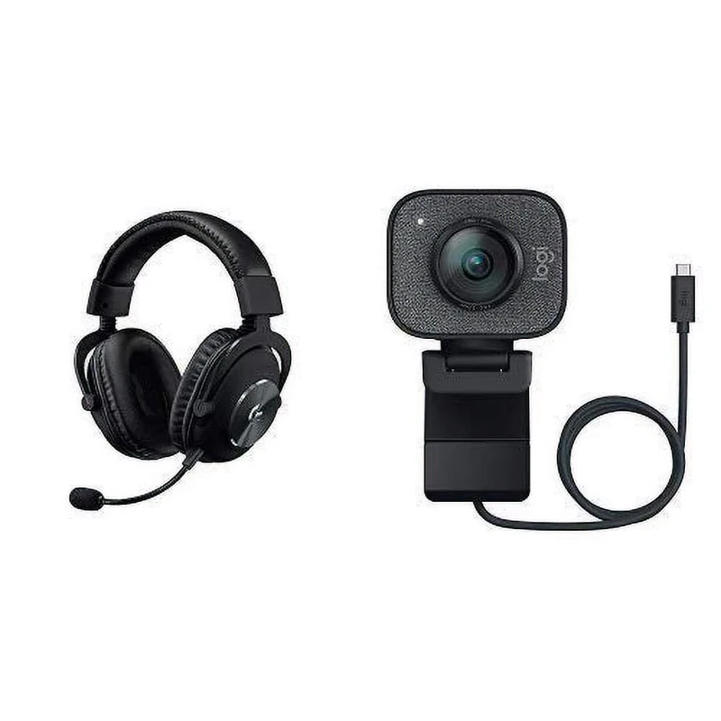 Logitech G PRO X Gaming Headset (2nd Generation), DTS Headphone:X 7.1 and 50 mm PRO-G Drivers (for PC, PS4, Switch, Xbox One, VR) + Logitech Streamcam for Full HD Live Streaming and content Creation