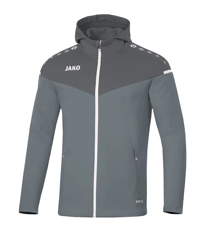 JAKO Men's Champ 2.0 Hooded Jacket, Stone Grey/Anthracite Light, M