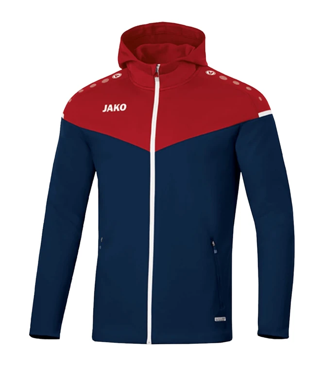 JAKO Men's Champ 2.0 Hooded Jacket, Marine/Chili Red, XXL