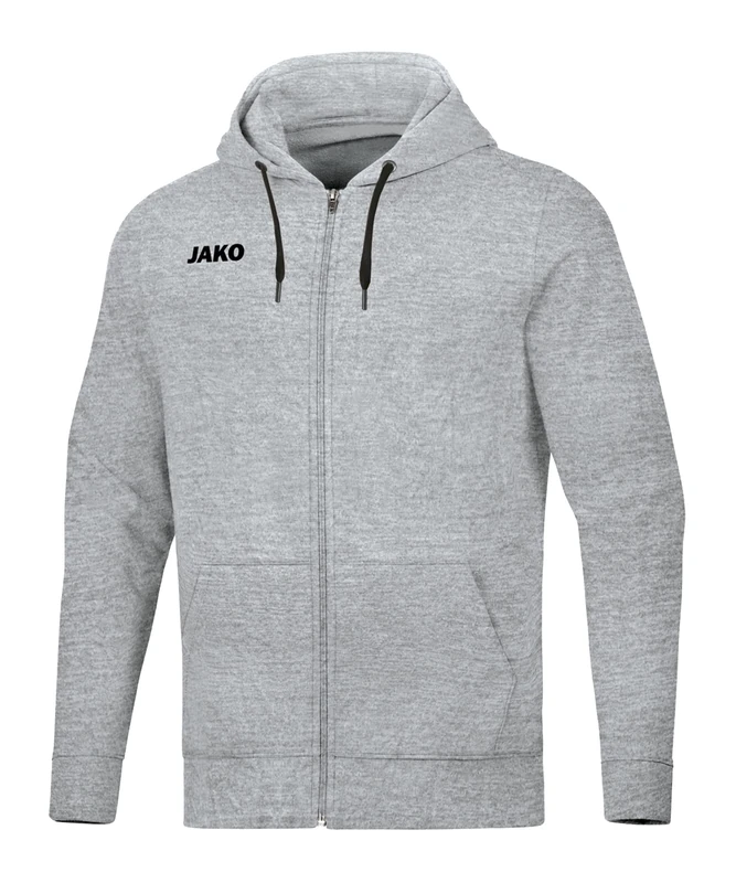 JAKO Children's base hooded jacket, unisex_child, Hooded jacket, 6865, Mottled light grey, 128