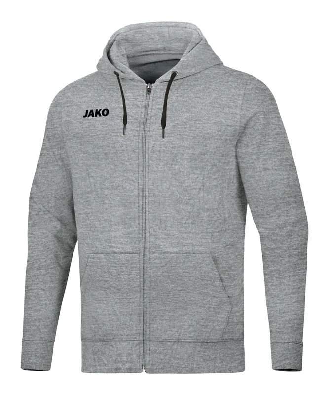 JAKO Men's Base Hooded Jacket, Mottled Light Grey, XXL