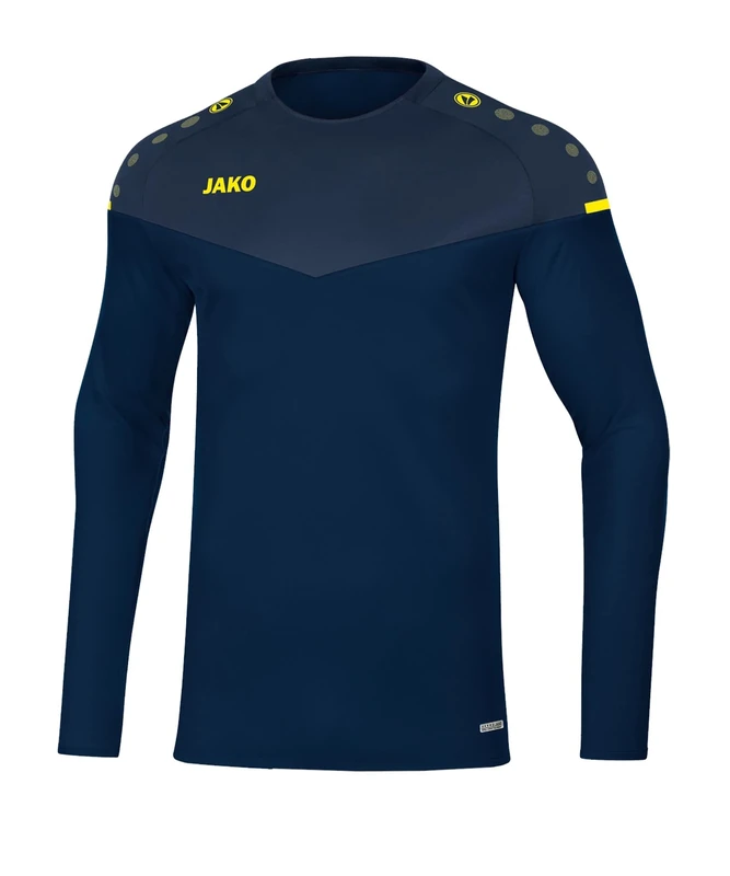 JAKO Men's Champ 2.0 Sweatshirt, Navy/Dark Blue/Neon Yellow, L