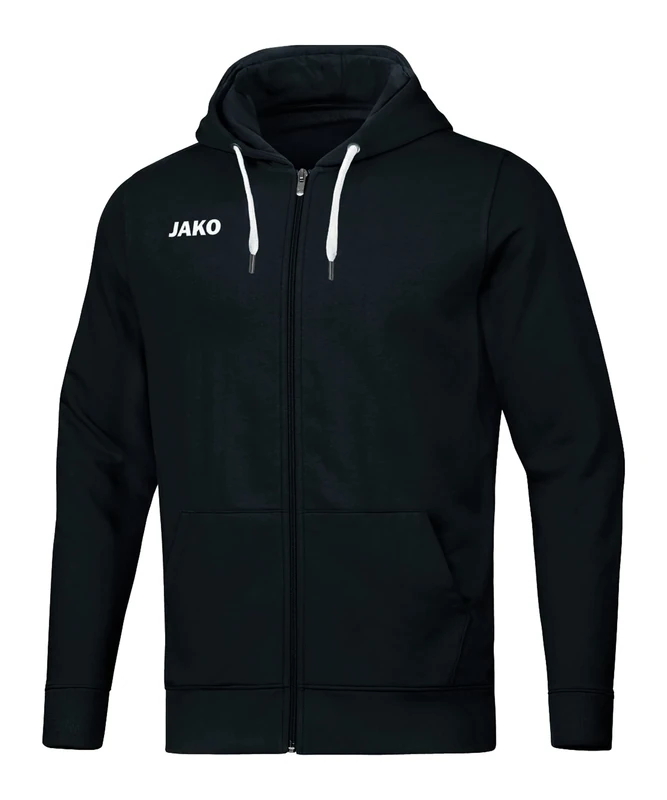 JAKO Men's Base Hooded Jacket, mens, Men's Hooded Jacket, 6865, Black, XXL