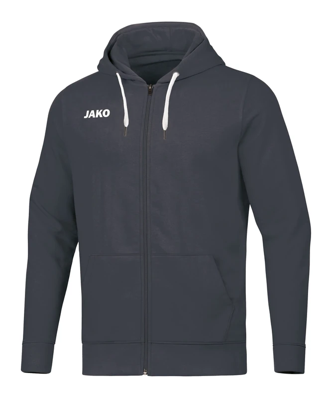 JAKO Men's Base Hooded Jacket, mens, Hooded jacket, 6865, charcoal, L