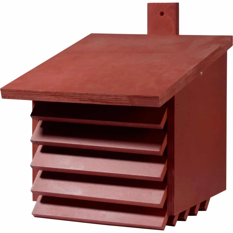 dobar Luxury Insect Hotels 28270e Large Hugging Fly Box - Insect Hotel for Lacewings - Lacewings Nesting Aid Made of Multiplex Wood - Useful House for Lacewings - 27 x 30 x 29 cm - Red - Image 1