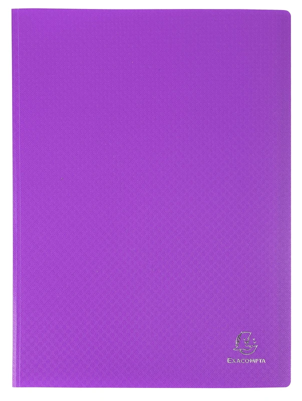 Exacompta - Ref 88426E - Semi-Rigid PP Display Book - Suitable for A4 Documents, Wipeable Cover, 500 Micron Polypropylene, 40 Pockets, 80 Viewing Pages - Purple Cover
