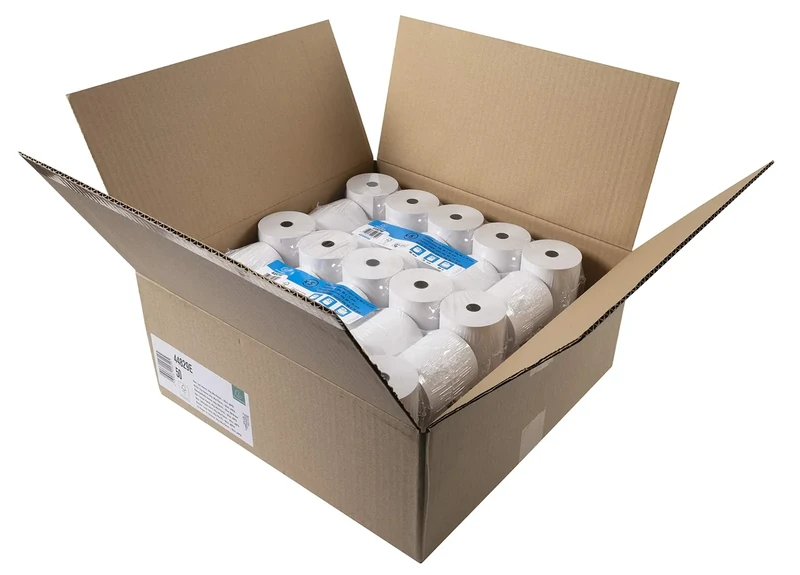 Exacompta - Ref 44829E - Single Ply Thermal Cash Machine Rolls (Pack of 50 Rolls) - 80mm Width x 80m Length, Suitable for Shops, Kiosks, Cafés, Restaurants, Card Payments
