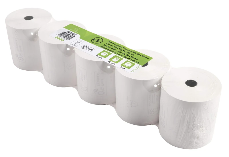 Exacompta - Ref. 43828E - 1 Reel for receipts 80x76mm - 72m - 1 thermal ply 55g/m2 without Phenol. - White