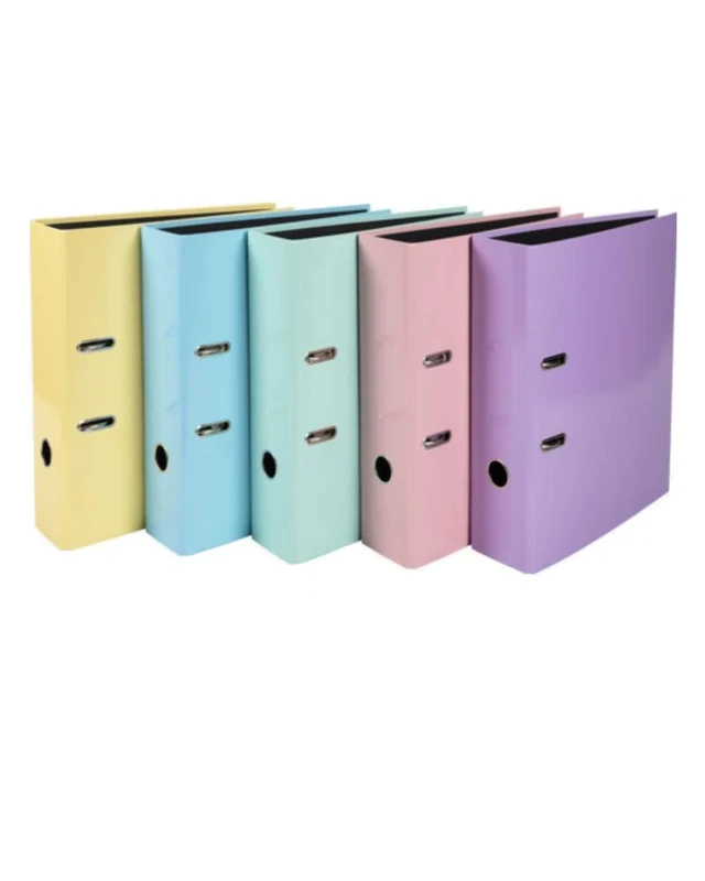 Exacompta - Ref 53560E - Aquarel Collection - Lever Arch Files - Suitable for A4 Documents, 80mm Spine, 80mm Rings - Assorted Pastel Colours (Pack of 10)