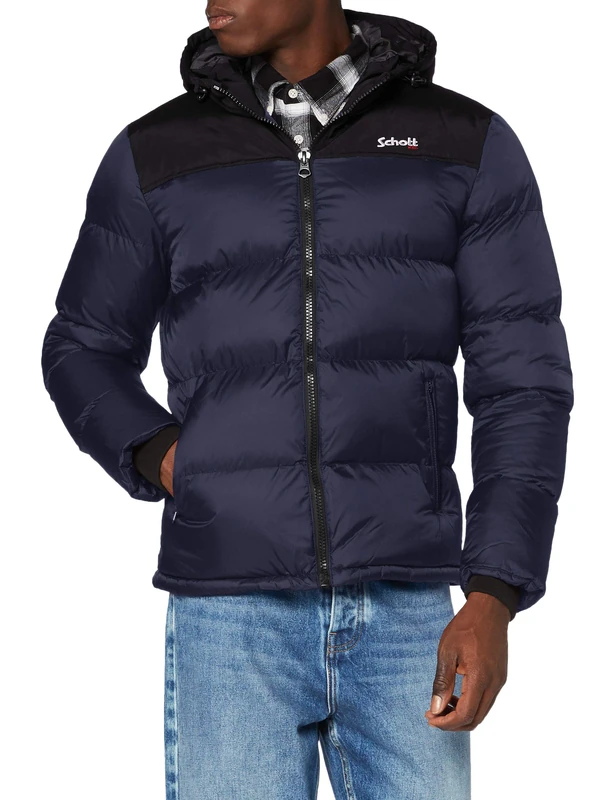 Schott NYC Men's Utah2 Puffer Jacket - Navy, Large