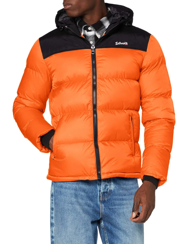 Schott NYC Men's Utah2 Puffer Jacket - Orange, X-Large