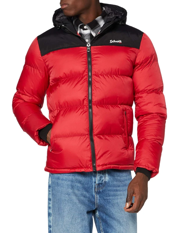 Schott NYC Men's Utah2 Jacket Not Applicable, Red, X-Small