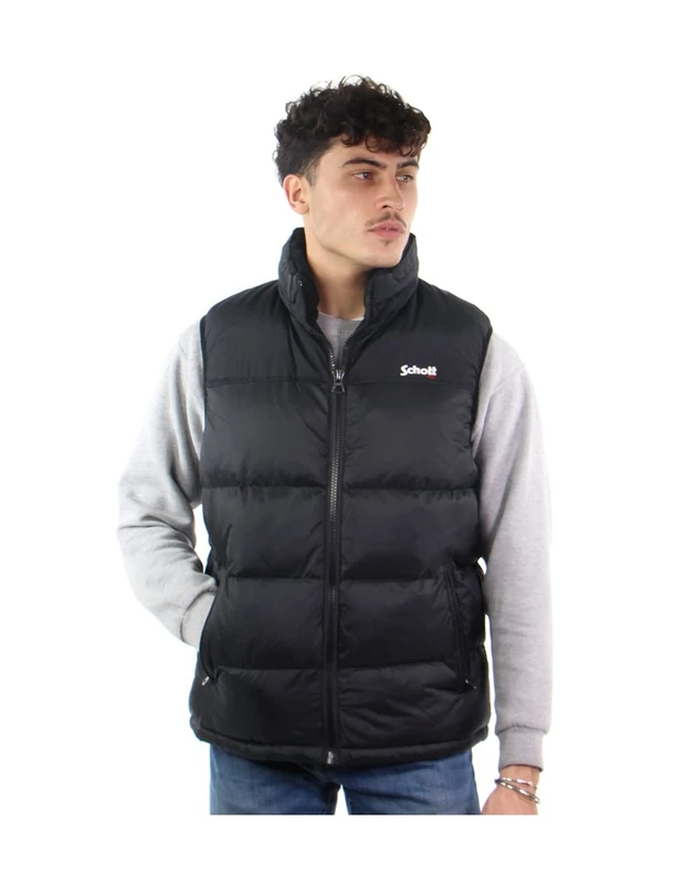 Schott NYC Men's Jacket, Black, S - Utahv, Standard Fit, Ripstop Nylon, Polyester Padding