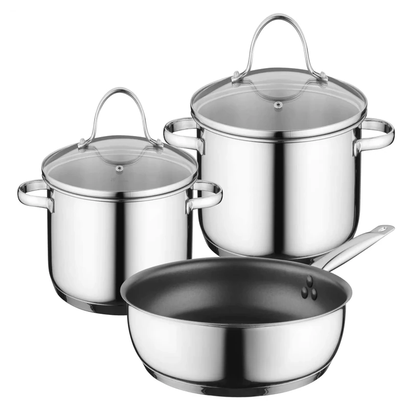 Bosch HEZ9SE030 3-Piece Cookware Set 2 Pots 1 Pan for Induction Hobs