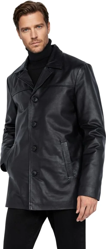 Schott NYC Men's Lcmaine2 Leather Jacket - Black Small DW Style