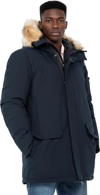 Schott NYC Men's Nelson20 Parka, Navy, XXX-Large