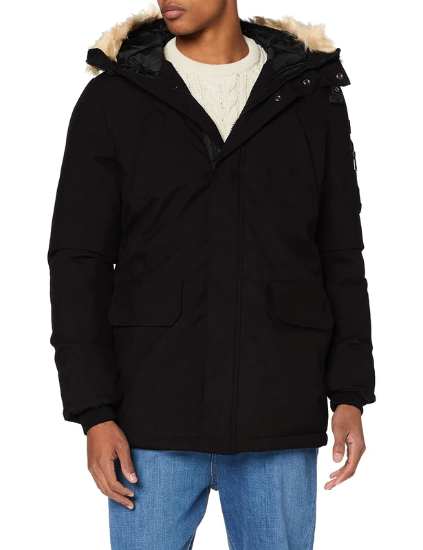 Schott NYC Men's Nelson20 Parka, Black, X-Large