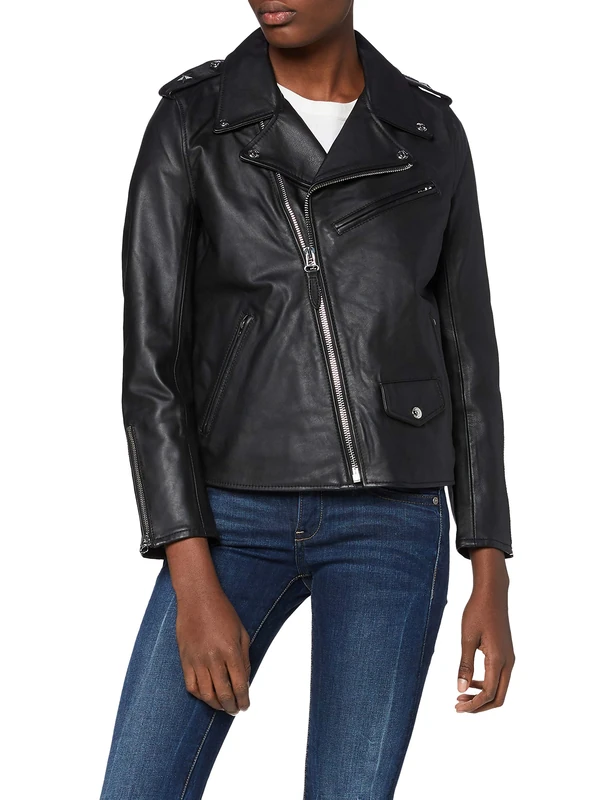 Schott NYC Women's Lcw1637x Leather Jacket Not Applicable, Black, Large