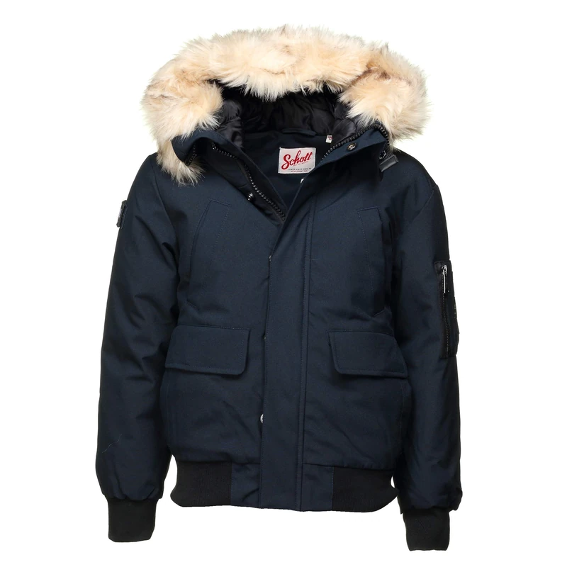 Schott NYC Boy's Jktwintonb Jacket, Navy, 8