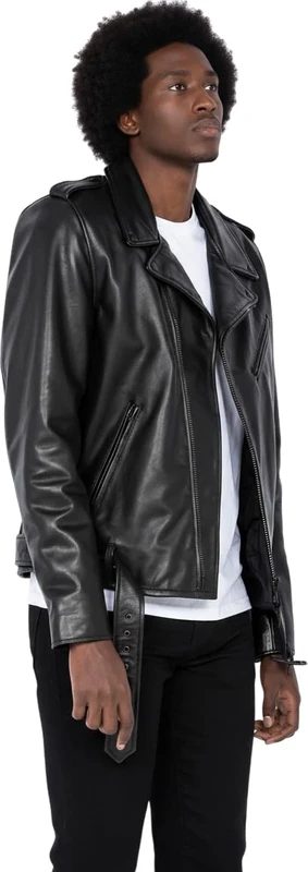 Schott NYC Men's Lc1140blk Leather Jacket, Black, Medium