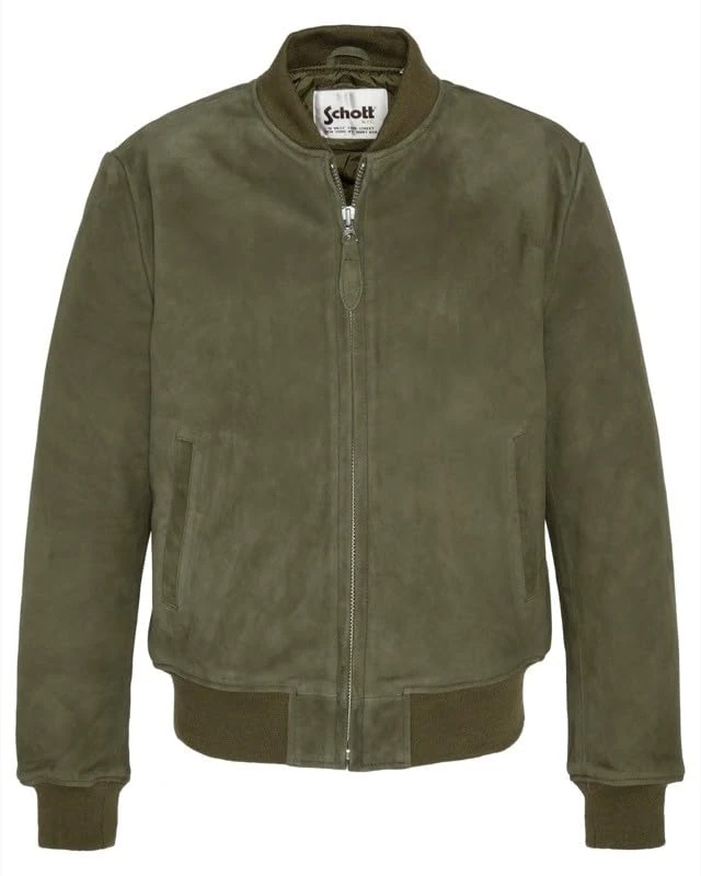 Schott NYC Men's Lc3017 Leather Jacket, Khaki, X-Large