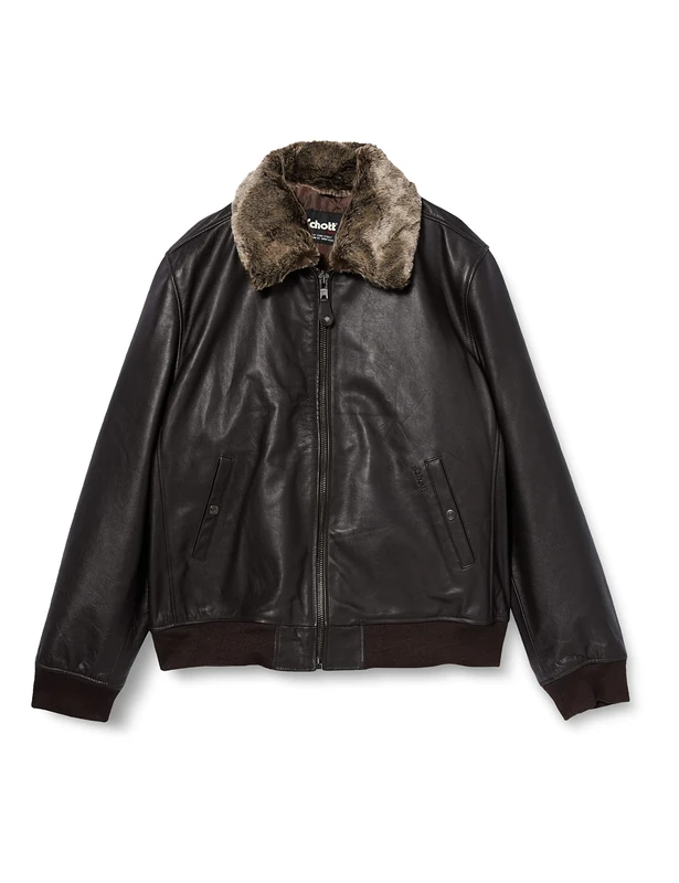 Schott NYC Men's Lc930dgt Leather Jacket, Dark Brown, 4X-Large