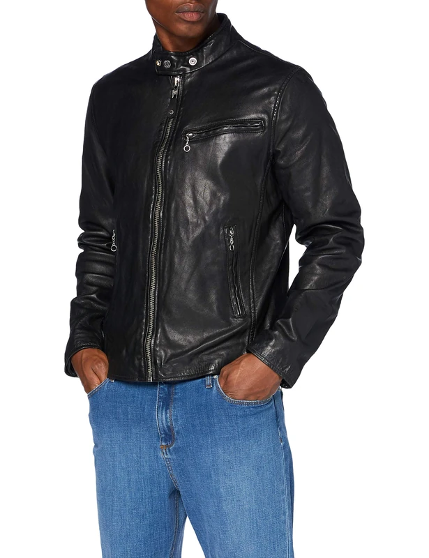 Schott NYC Men's Lc949wx Leather Jacket, Black, Small