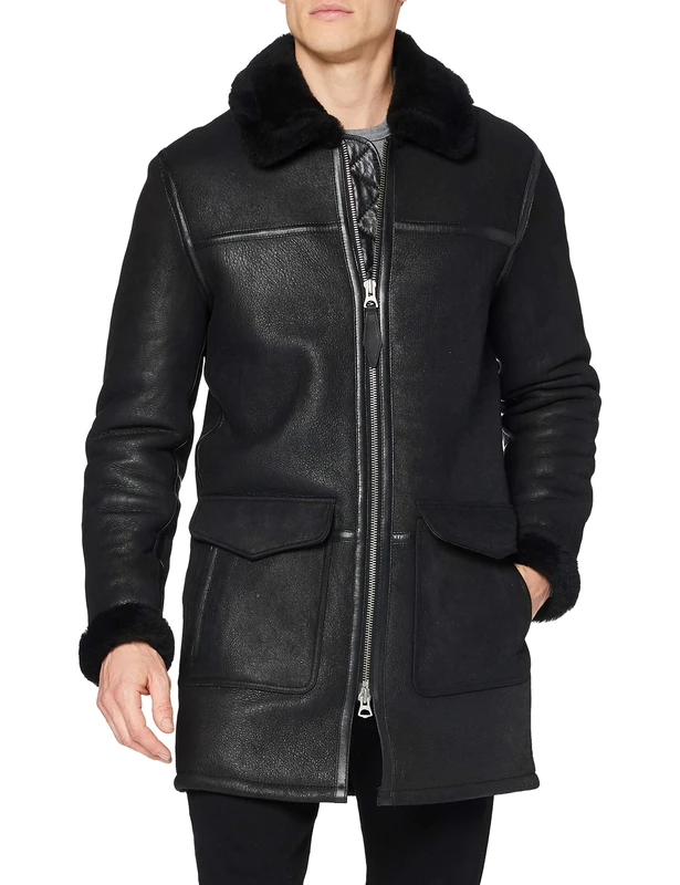 Schott NYC Men's Lccolorado Leather Jacket, Black, Small