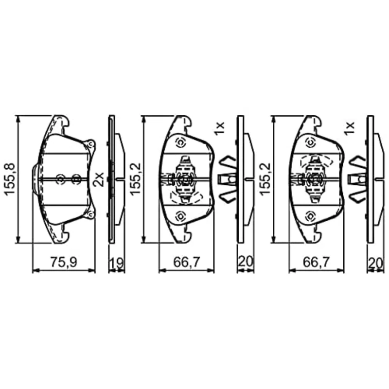 Bosch BP1780 - Brake Pads Car Front Axle - Bosch Quality - Reduced Noise and Dust - ECE-R90 Certified - Copper-Free - 1 Set of 4 Pads