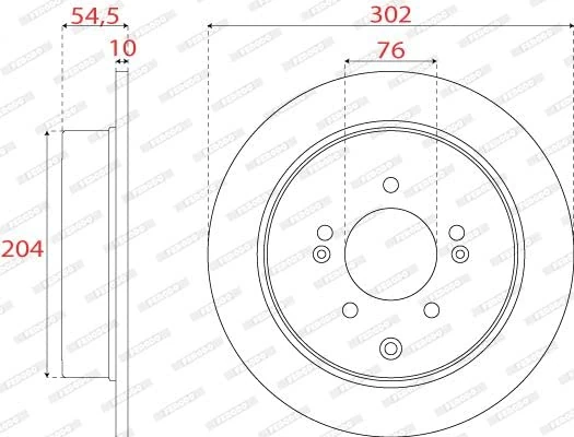FERODO BRAKE DISC | DDF2772C | REAR | FOR HYUNDAI IX35 2009-2016 | OE-MATCHING QUALITY | SMOOTH & QUIET PERFORMANCE