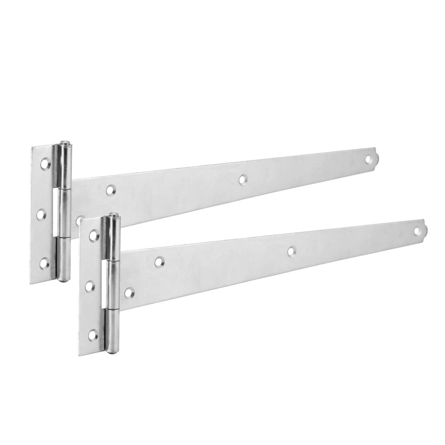 XFORT® 2 Pack Zinc Plated 150 mm T-Hinge, Metal Tee Hinges with Shiny Finish Protecting Against Weather, Ideal for External Use on Gate, Shed, and Barn Doors