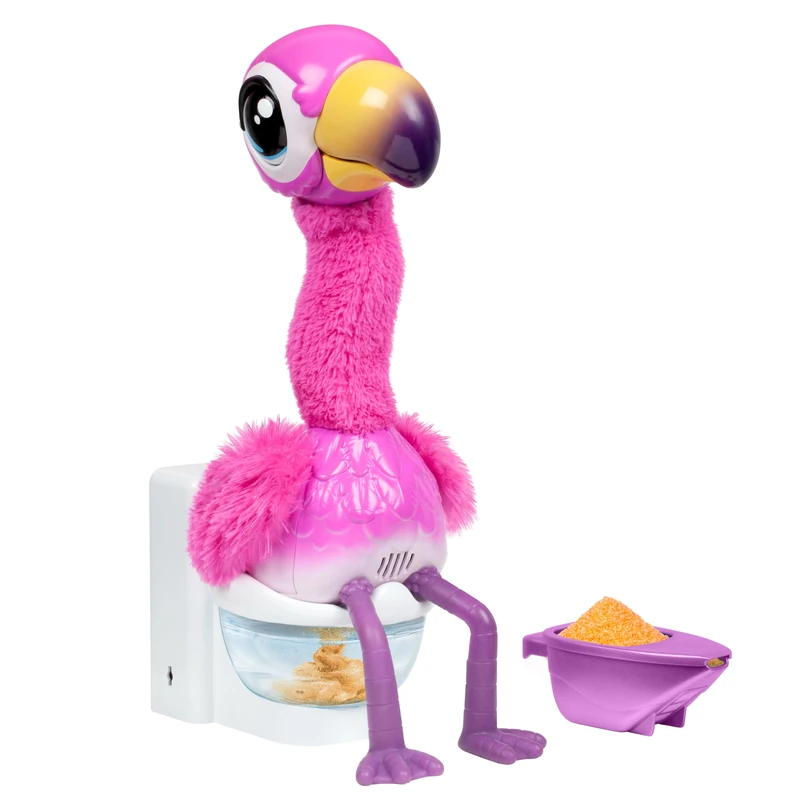 Little Live Pets Gotta Go Flamingo | Interactive Plush Toy that Eats, Sings, Dances, Poops and Talks (Batteries Included). Ages 4+