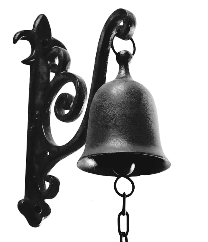 DECONOOR Vintage Cast Iron Dinner Bell as Entry Door Bell, Outside Decor or Indoor Decoration Wall Mounted Antique Decor Bell, Jet Black