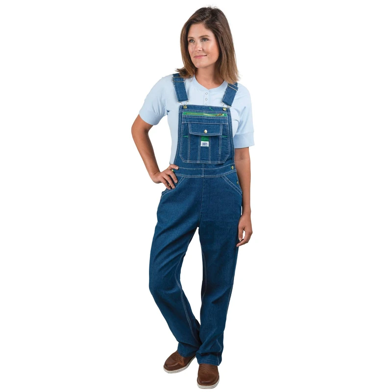 Liberty Women's Denim Bib Overalls/Coveralls, Stonewashed Indigo Blue, XXL