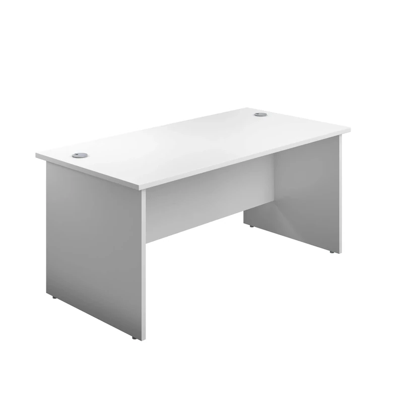 Office Hippo Panel Desk with 2 Mobile Storage Including Filing Drawer, A4, Foolscap, Engineered Wood, White, 160 x 80 x 73 cm