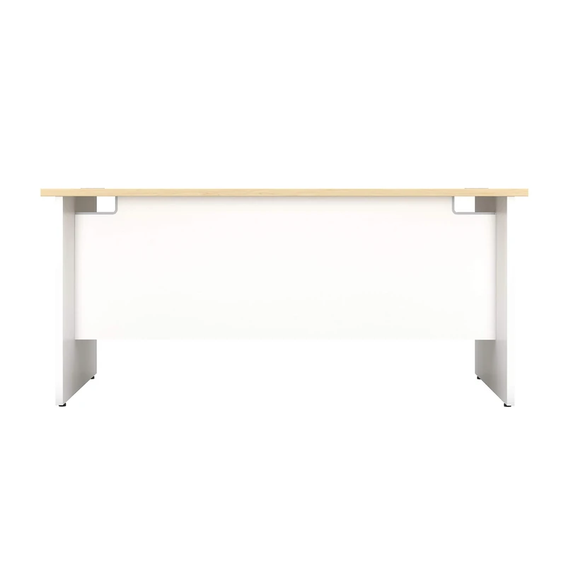 Office Hippo Panel Desk with 2 Mobile Storage Including Filing Drawer, A4, Foolscap, Engineered Wood, Beech, 160 x 80 x 73 cm