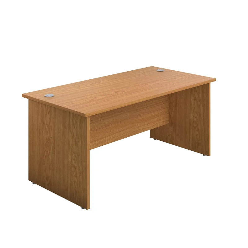 Office Hippo Panel Desk with 2 Mobile Storage Including Filing Drawer, A4, Foolscap, Engineered Wood, Oak, 160 x 80 x 73 cm